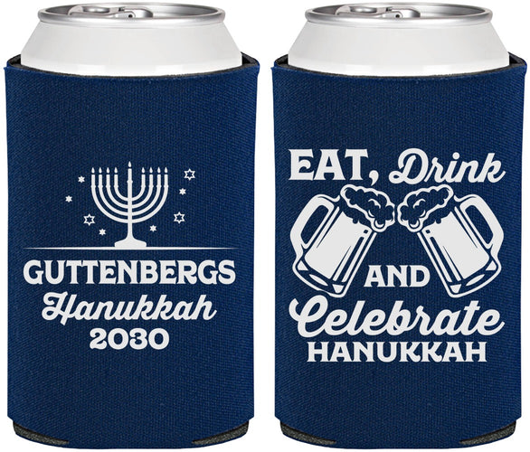 Personalized Hanukkah Can Coolers - Menorah | 270023