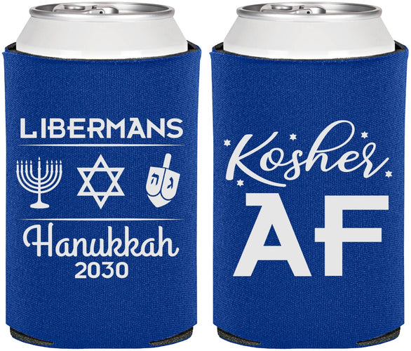 Personalized Hanukkah Can Coolers - Menorah Dreidel | 270024