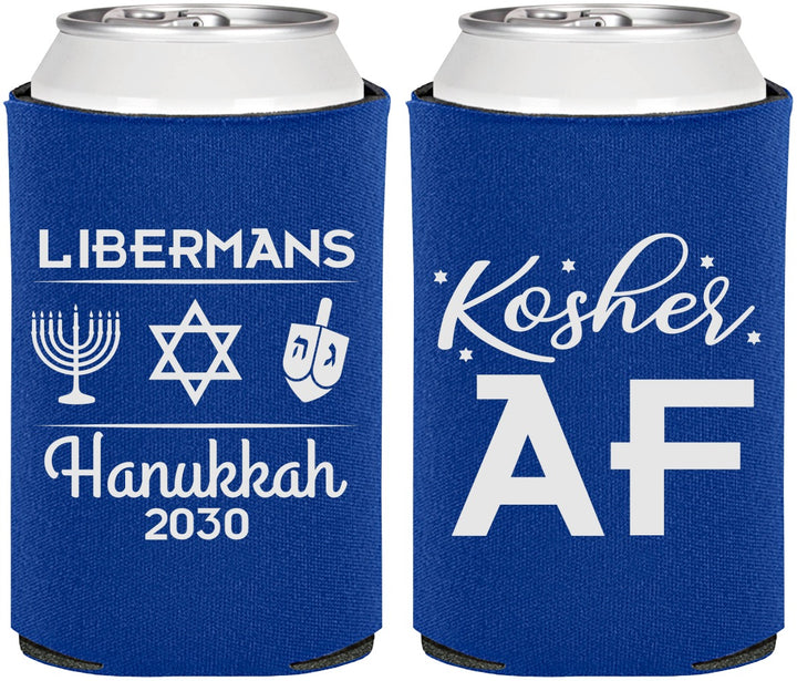 Personalized Hanukkah Can Coolers - Menorah Dreidel | 270024
