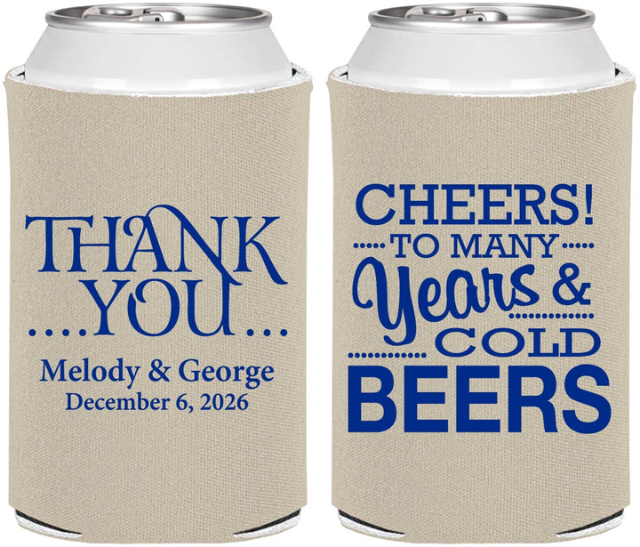 Personalized Wedding Can Coolers - Cheers Years Cold Beers | 271