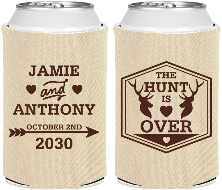Personalized Wedding Can Coolers - The Hunt Is Over | 272