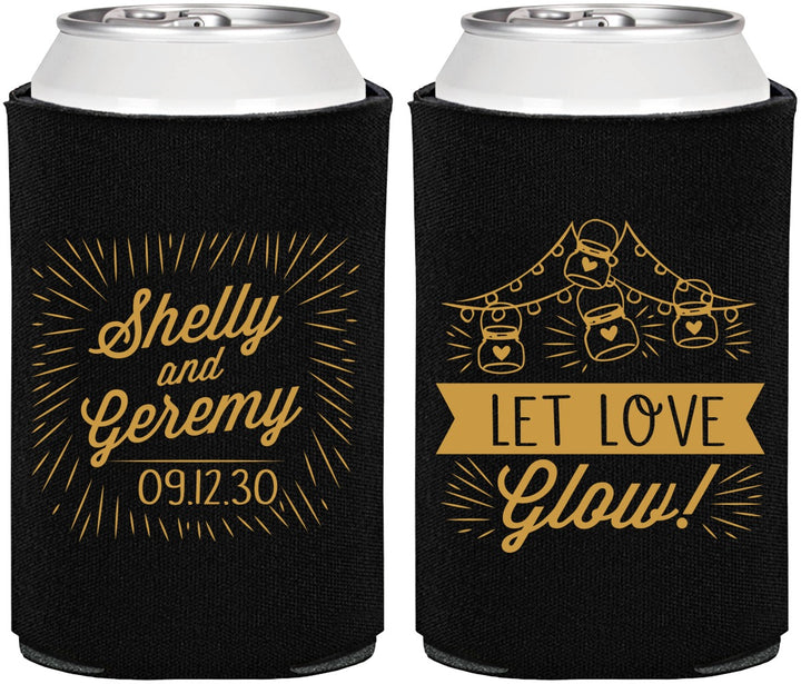 Personalized Wedding Can Coolers - Let Love Glow | 273