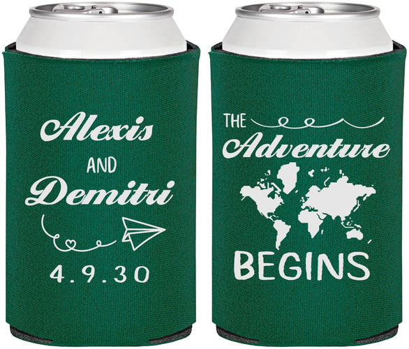 Personalized Wedding Can Coolers - The Adventure Begins | 276