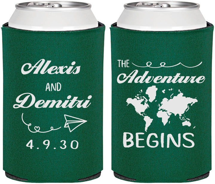 Personalized Wedding Can Coolers - The Adventure Begins | 276