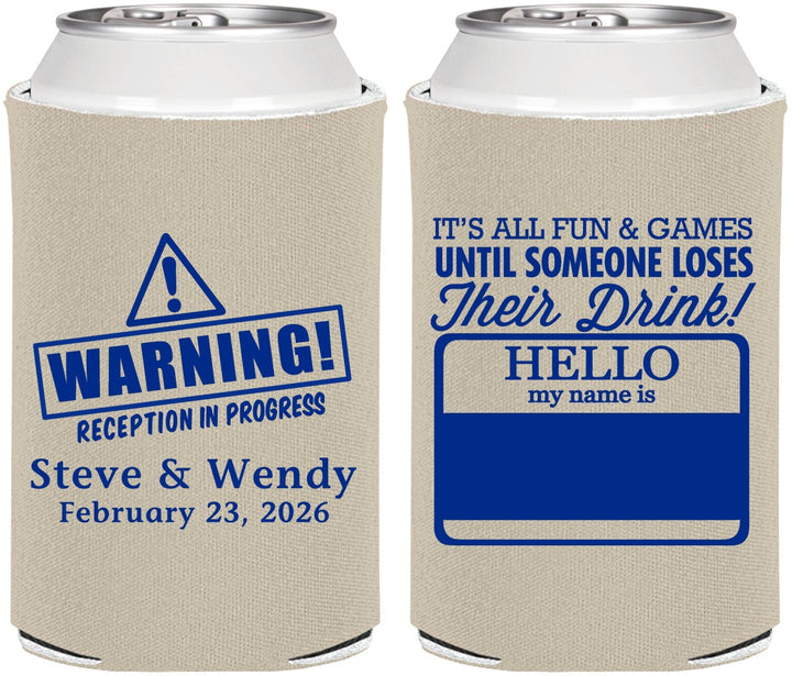 Personalized Wedding Can Coolers - Hello My Name Is | 280