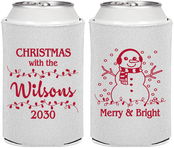 Personalized Christmas Can Coolers - Snowman | 280002