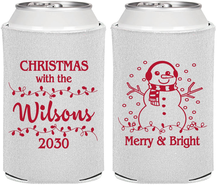Personalized Christmas Can Coolers - Snowman | 280002