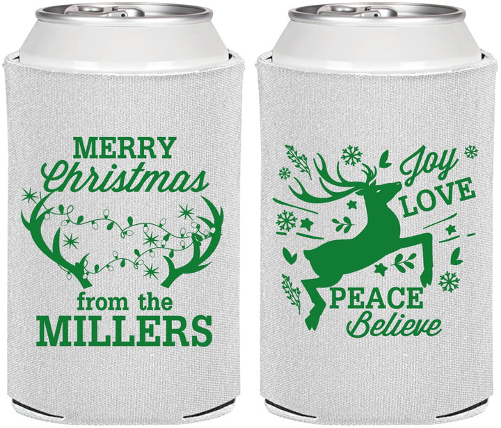 Personalized Christmas Can Coolers - Reindeer | 280003