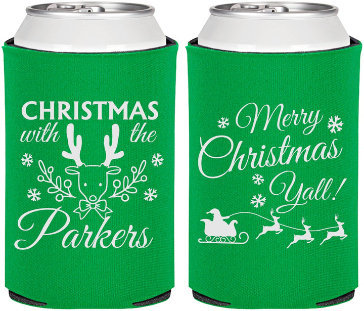 Personalized Christmas Can Coolers - Reindeer | 280005
