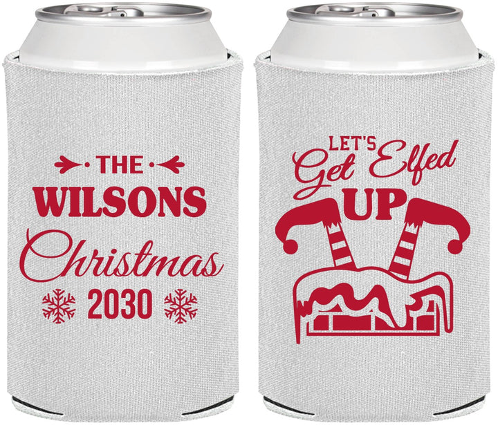 Personalized Christmas Can Coolers - Lets Get Elfed Up | 280006