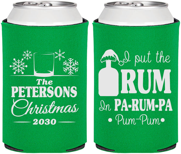 Personalized Christmas Can Coolers - Pa Rum Pa | 280013