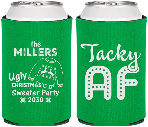 Personalized Christmas Can Coolers - Tacky Af | 280017