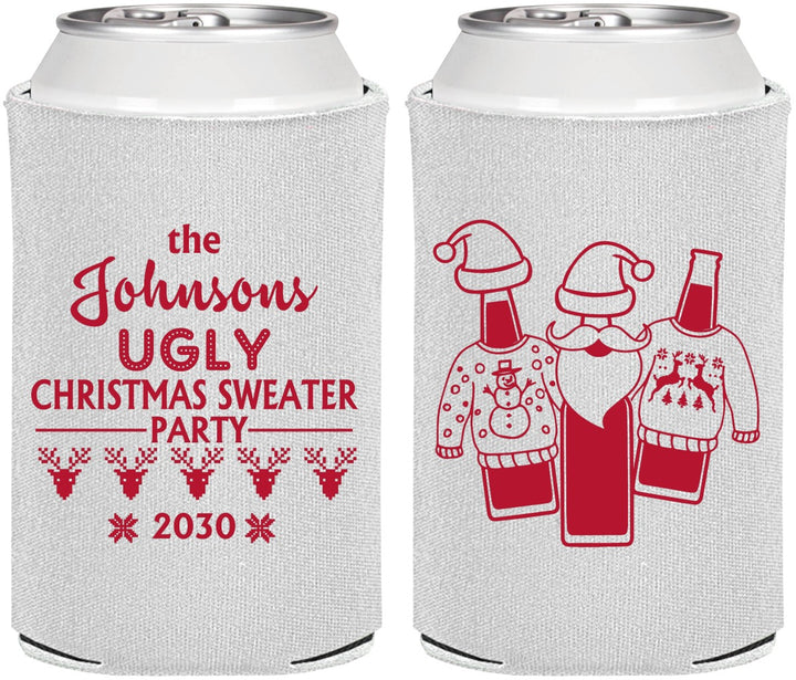 Personalized Christmas Can Coolers - Ugly Sweater | 280022