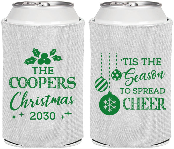 Personalized Christmas Can Coolers - Tis The Season | 280027