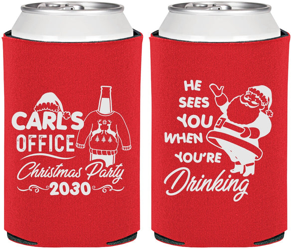 Personalized Christmas Can Coolers - Santa Claus | 280028