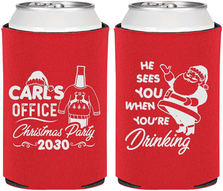 Personalized Christmas Can Coolers - Santa Claus | 280028