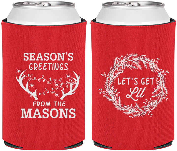 Personalized Christmas Can Coolers - Lets Get Lit | 280032