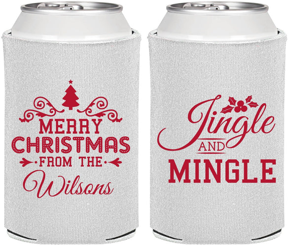 Personalized Christmas Can Coolers - Jingle And Mingle | 280034