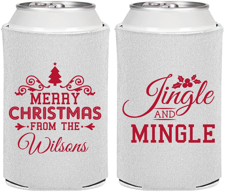 Personalized Christmas Can Coolers - Jingle And Mingle | 280034