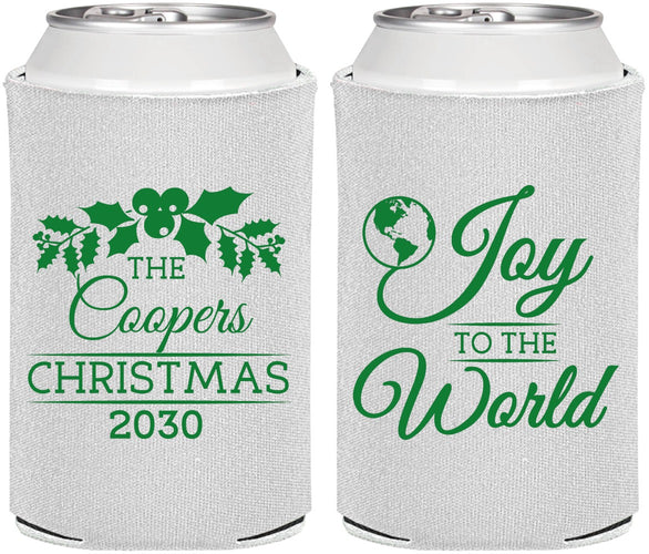 Personalized Christmas Can Coolers - Joy To The World | 280035