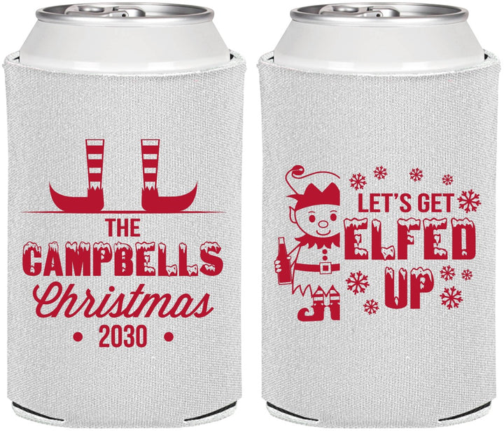 Personalized Christmas Can Coolers - Lets Get Elfed Up | 280038