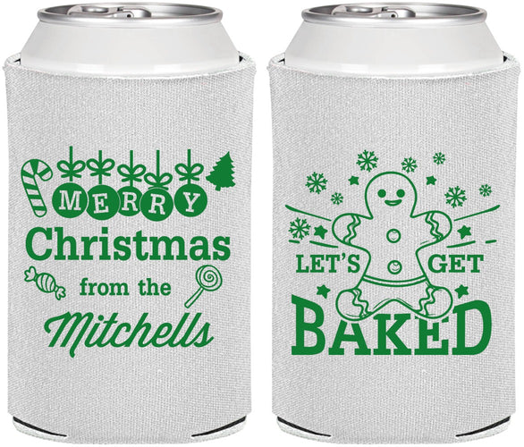 Personalized Christmas Can Coolers - Lets Get Baked | 280039