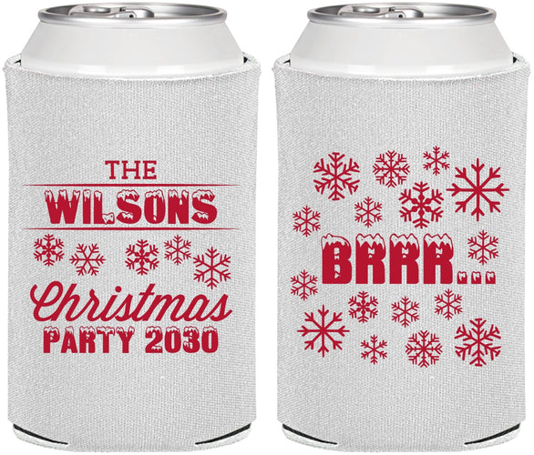 Personalized Christmas Can Coolers - Snowflakes | 280042