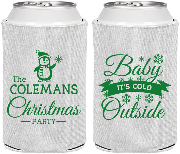 Personalized Christmas Can Coolers - Cold Outside | 280043