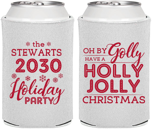 Personalized Christmas Can Coolers - Holly Jolly | 280046