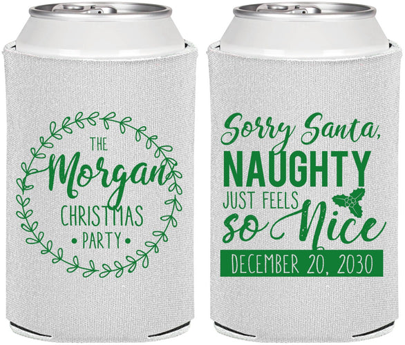 Personalized Christmas Can Coolers - Naughty Or Nice | 280047