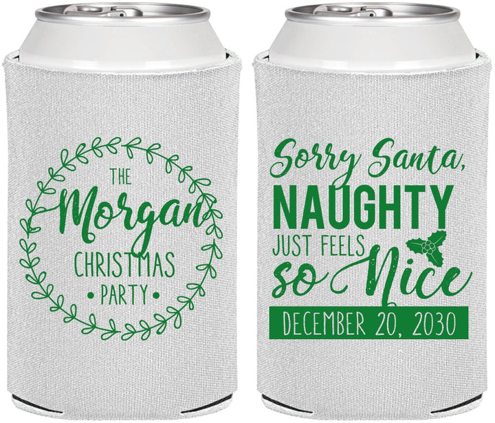 Personalized Christmas Can Coolers - Naughty Or Nice | 280047