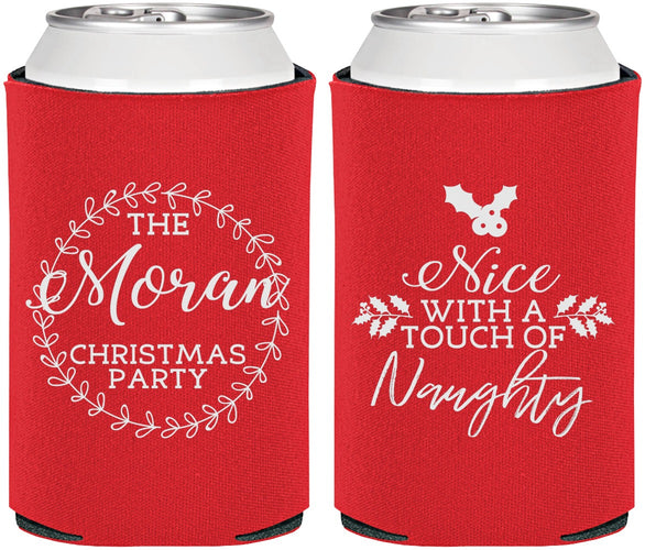 Personalized Christmas Can Coolers - Touch Of Naughty | 280048