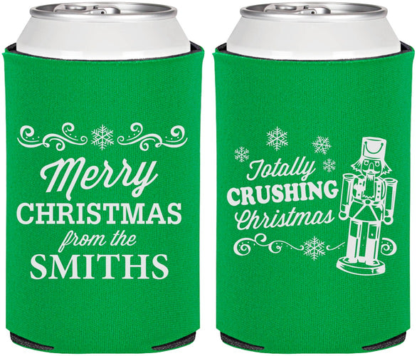 Personalized Christmas Can Coolers - Snowflakes | 280053