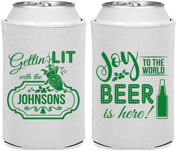 Personalized Christmas Can Coolers - Wine | 280055