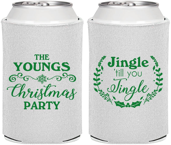 Personalized Christmas Can Coolers - Jingle Til You Jingle | 280063