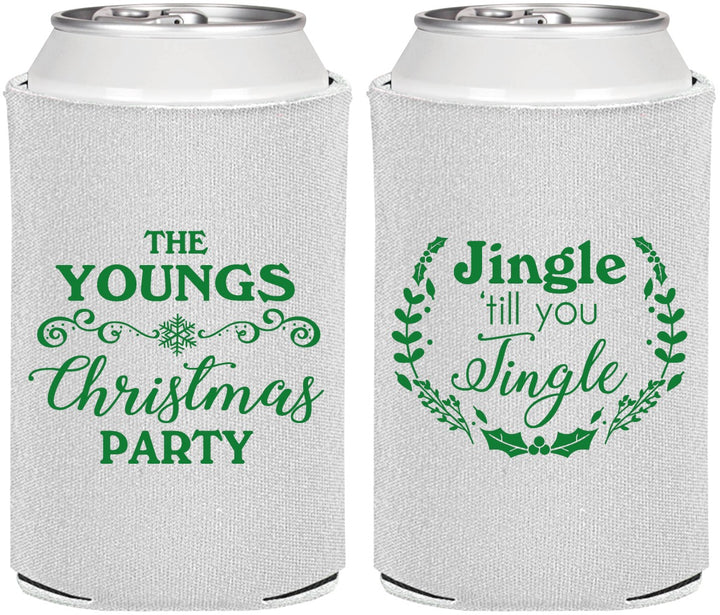 Personalized Christmas Can Coolers - Jingle Til You Jingle | 280063