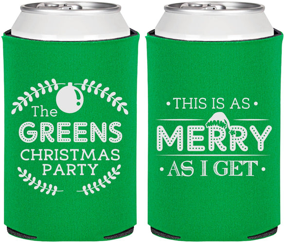 Personalized Christmas Can Coolers - Merry As I Get | 280065