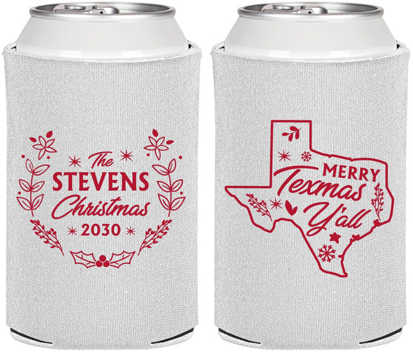 Personalized Christmas Can Coolers - Texmas Yall | 280074