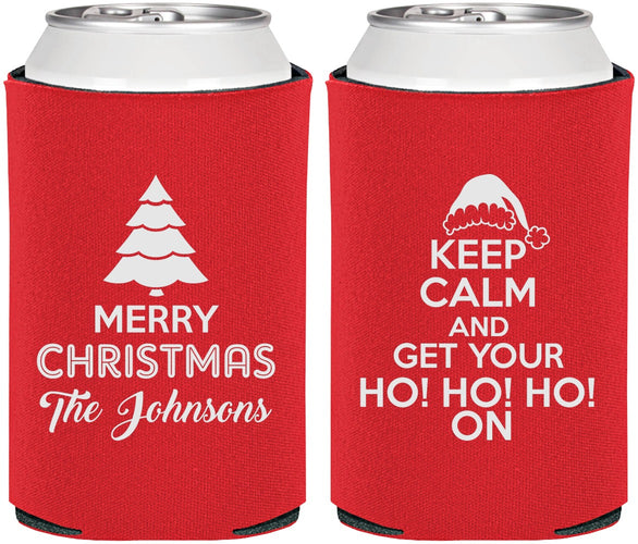 Personalized Christmas Can Coolers - Ho Ho Ho | 280076