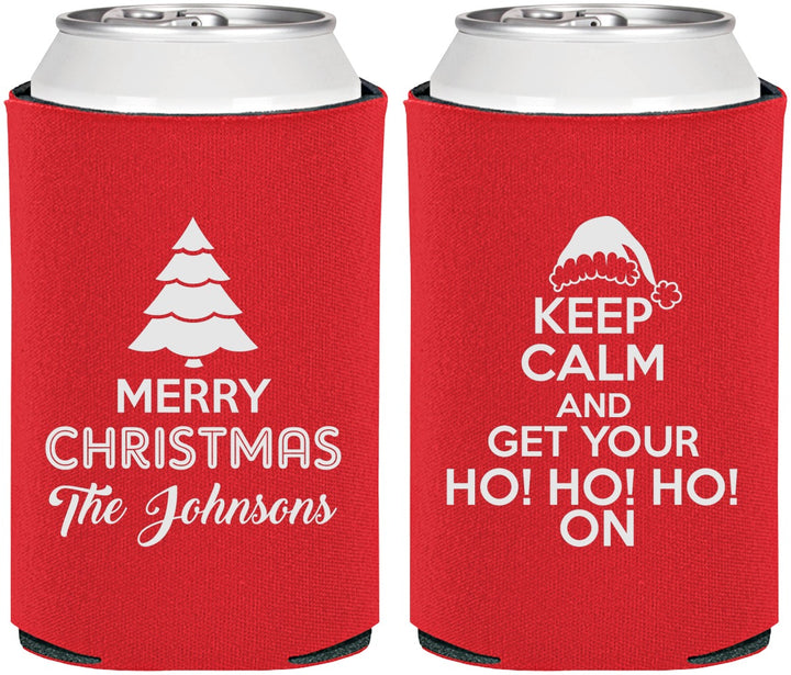 Personalized Christmas Can Coolers - Ho Ho Ho | 280076
