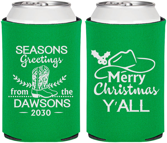 Personalized Christmas Can Coolers - Texas | 280077