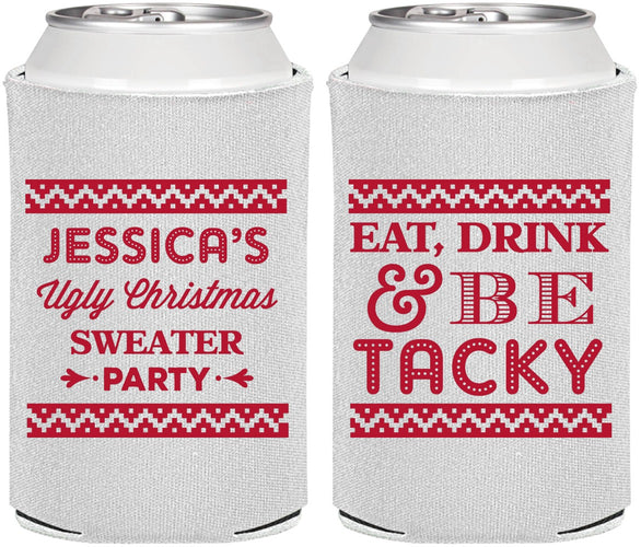 Personalized Christmas Can Coolers - Eat Drink Tacky | 280082