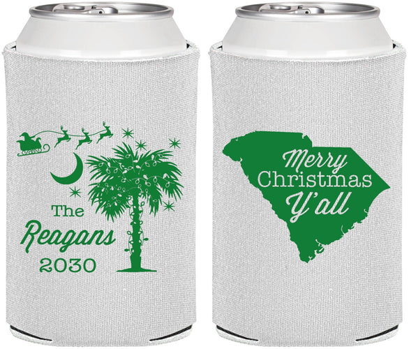 Personalized Christmas Can Coolers - South Carolina | 280083