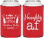 Personalized Christmas Can Coolers - Naughty Af | 280084