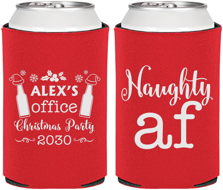 Personalized Christmas Can Coolers - Naughty Af | 280084