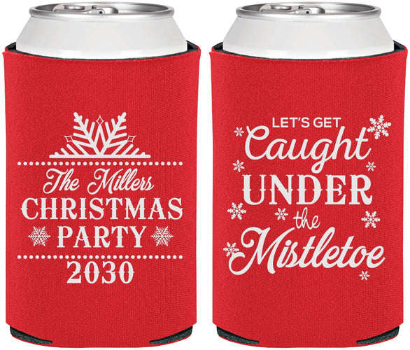 Personalized Christmas Can Coolers - Mistletoe | 280092
