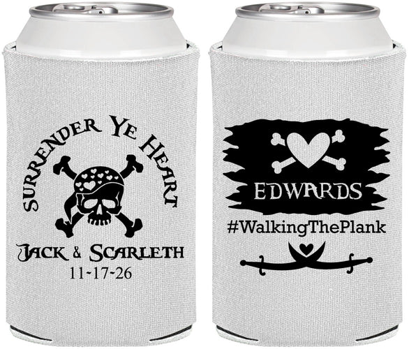 Personalized Wedding Can Coolers - Pirate | 286