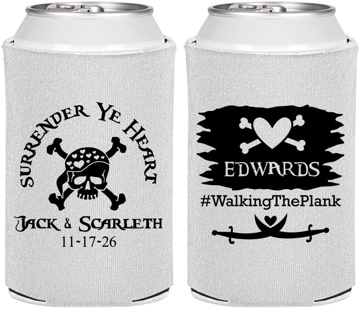 Personalized Wedding Can Coolers - Pirate | 286