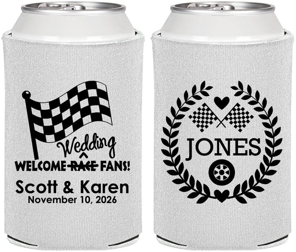 Personalized Wedding Can Coolers - Racing | 289