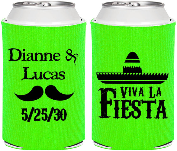 Personalized Wedding Can Coolers - Viva La Fiesta | 299